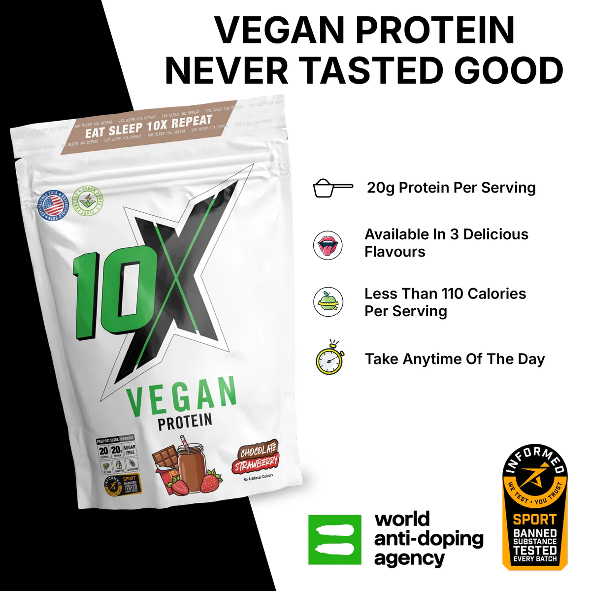 10X Athletic Vegan Protein 540g